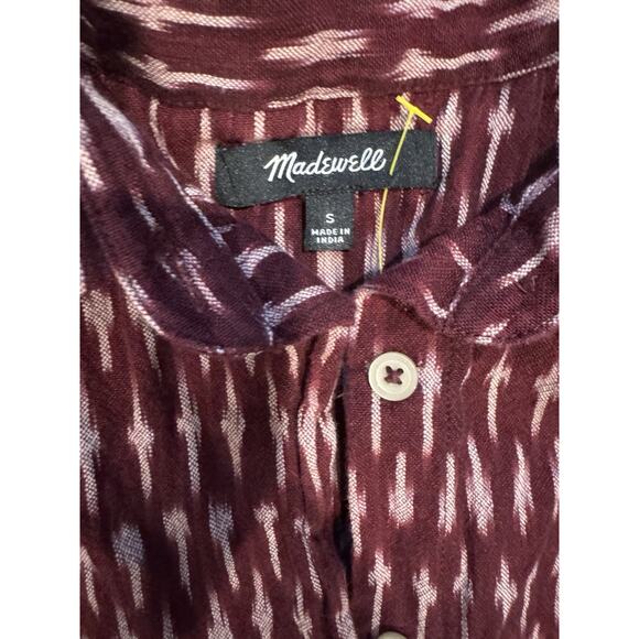 6 for $20 MADEWELL Maroon red cotton sleeveless frayed hem top S - Picture 5 of 7